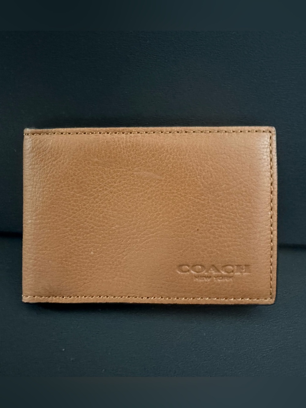 Coach Men's Tan Leather Card & Key Holder